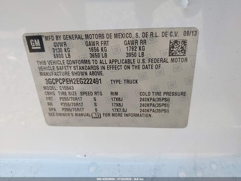 2014 CHEVROLET SILVERADO 1500 WORK TRUCK 1WT - 3GCPCPEH2EG222491