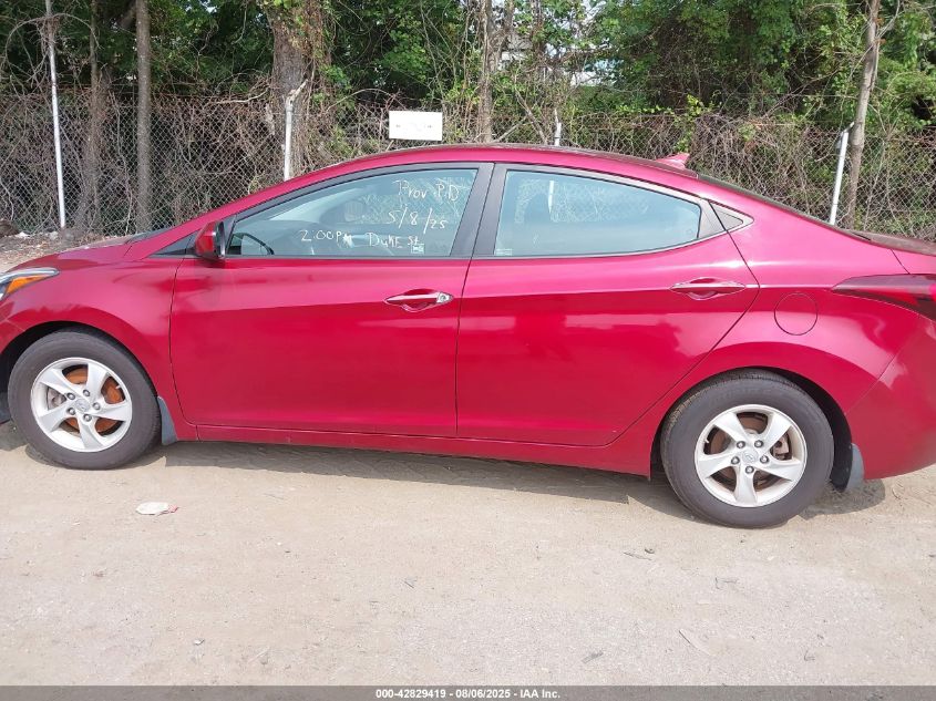 2015 Hyundai Elantra Se VIN: 5NPDH4AE6FH615627 Lot: 42829419