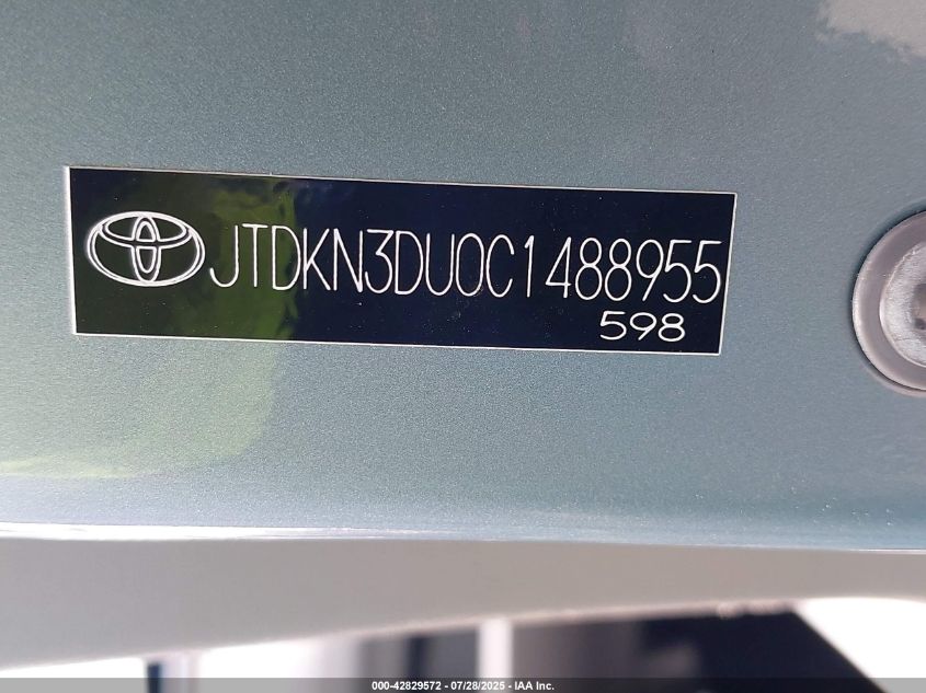 2012 Toyota Prius Three VIN: JTDKN3DU0C148895 Lot: 42829572