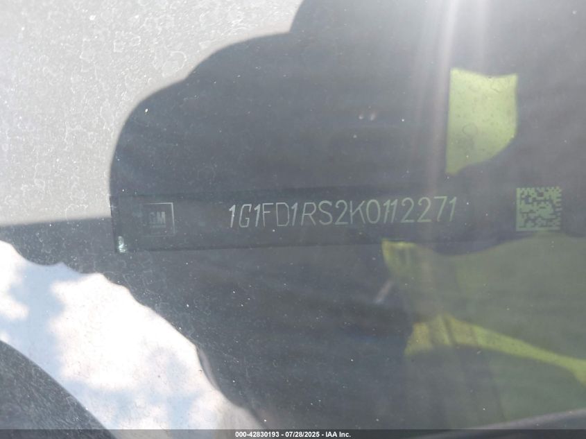 2019 Chevrolet Camaro 3Lt VIN: 1G1FD1RS2K0112271 Lot: 42830193