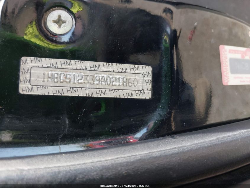 2009 Honda Accord 2.4 Lx-S VIN: 1HGCS12339A021860 Lot: 42830912