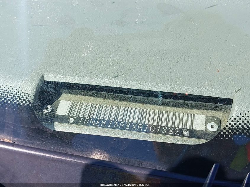 1999 Chevrolet Tahoe Ls VIN: 1GNEK13R8XR101882 Lot: 42830937