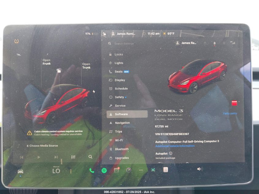 2021 Tesla Model 3 Long Range Dual Motor All-Wheel Drive VIN: 5YJ3E1EB4MF983397 Lot: 42831852