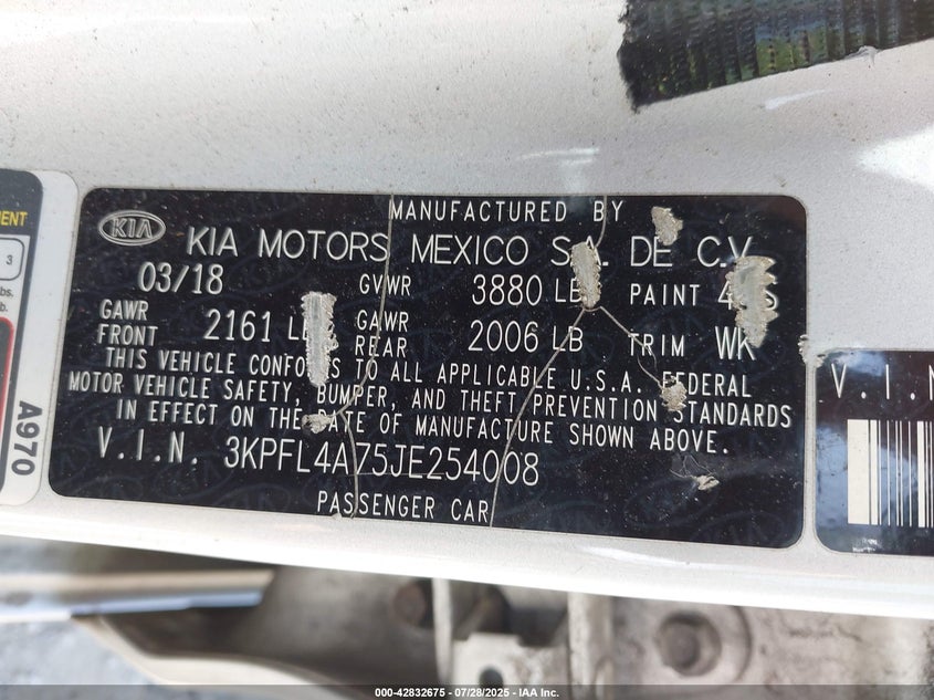 2018 KIA FORTE LX - 3KPFL4A75JE254008