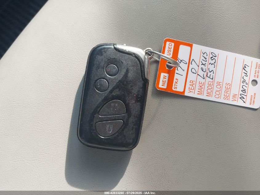 2007 Lexus Es 350 VIN: JTHBJ46G072105927 Lot: 42833280