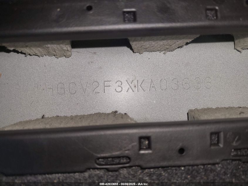 2019 Honda Accord Sport 2.0T VIN: 1HGCV2F3XKA036367 Lot: 42833655