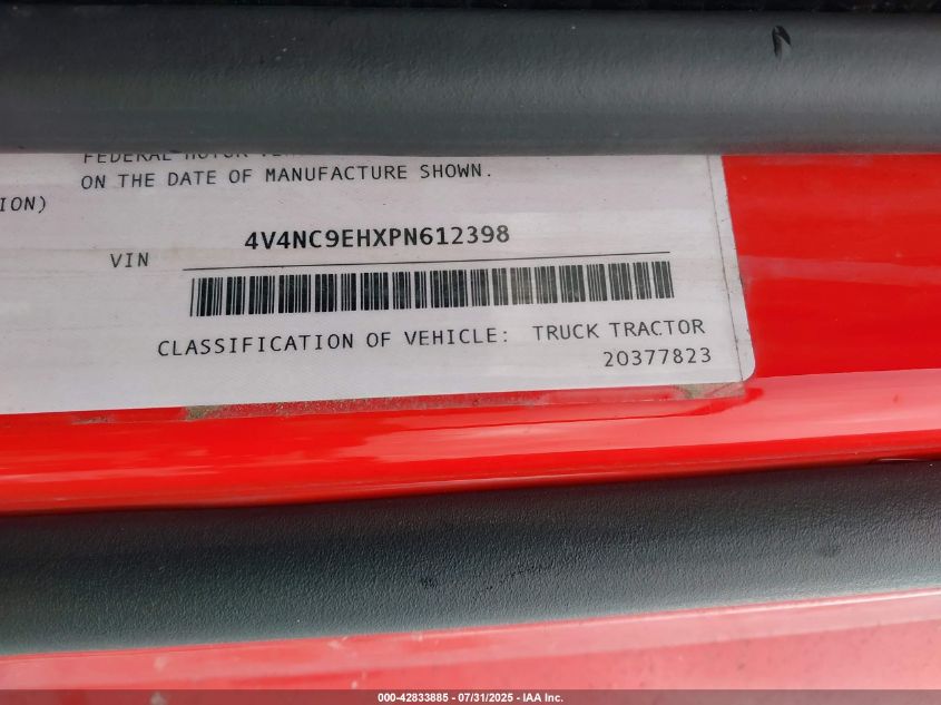 2023 Volvo Vnl VIN: 4V4NC9EHXPN612398 Lot: 42833885
