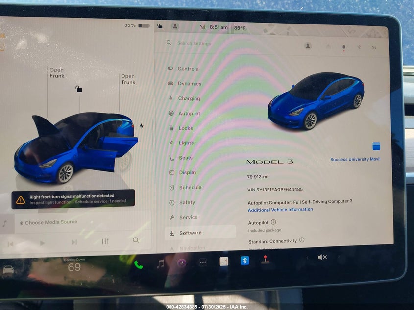 2023 Tesla Model 3 Rear-Wheel Drive VIN: 5YJ3E1EA0PF644485 Lot: 42834385