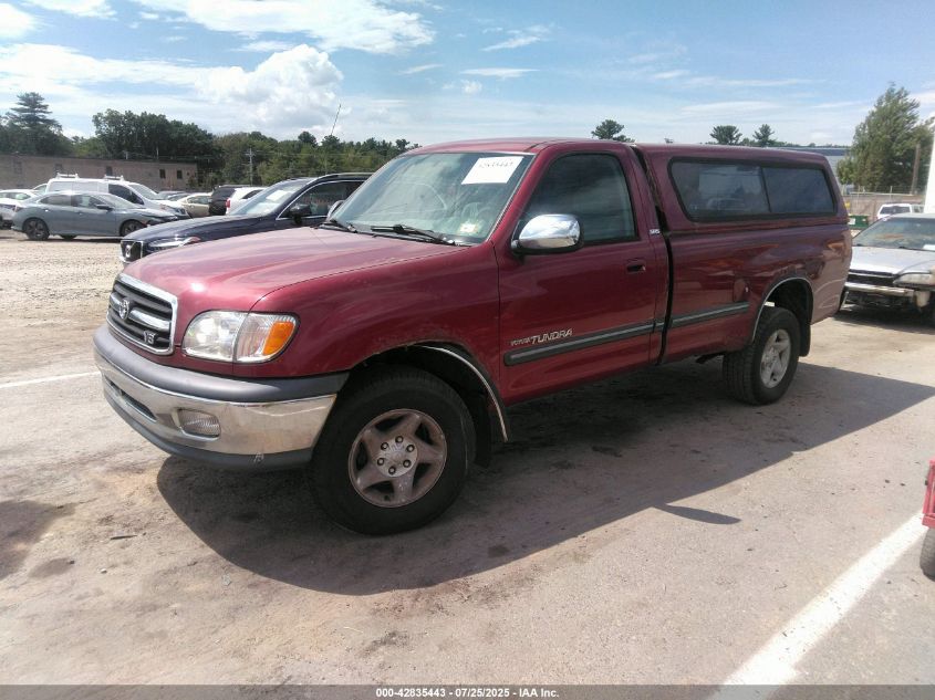 2000 Toyota Tundra Sr5 V8 VIN: 5TBKT4417YS010505 Lot: 42835443