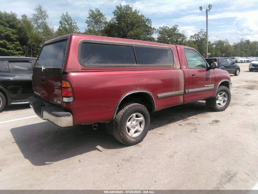 2000 Toyota Tundra Sr5 V8 VIN: 5TBKT4417YS010505 Lot: 42835443