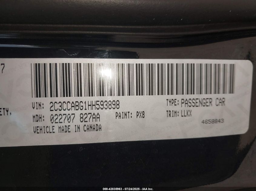 2017 Chrysler 300 300S Alloy Edition VIN: 2C3CCABG1HH593898 Lot: 42835963