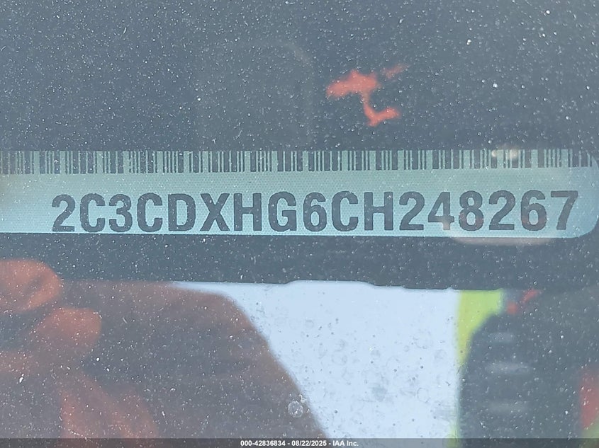 2012 Dodge Charger Sxt VIN: 2C3CDXHG6CH248267 Lot: 42836834