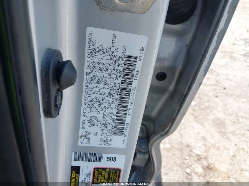 2009 Toyota Tacoma Prerunner V6 VIN: 3TMKU72N89M020912 Lot: 42837192