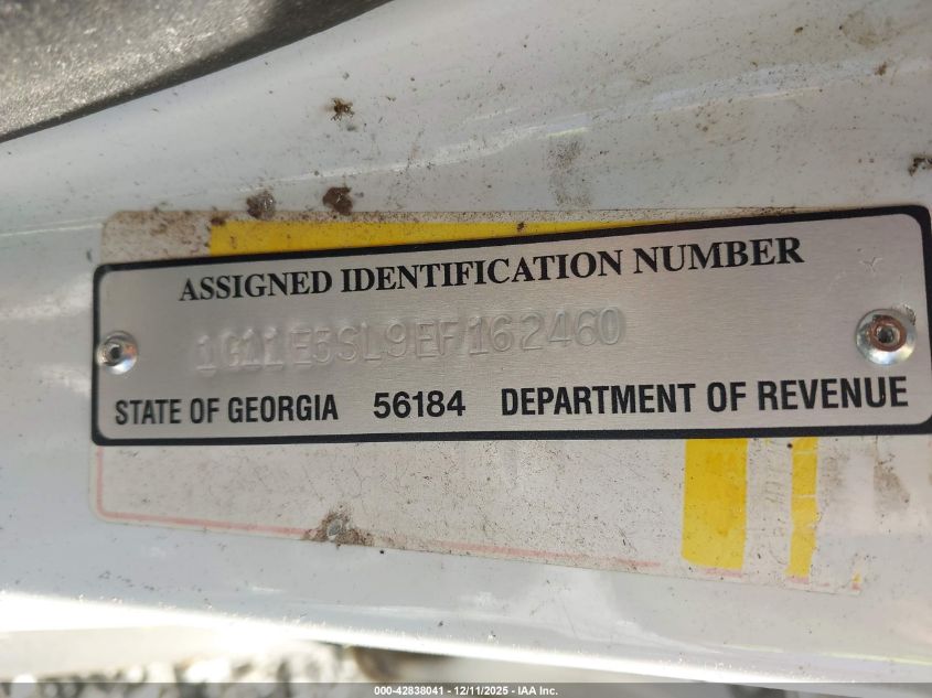 2014 Chevrolet Malibu Lt VIN: 1G11E5SL9EF162460 Lot: 42838041