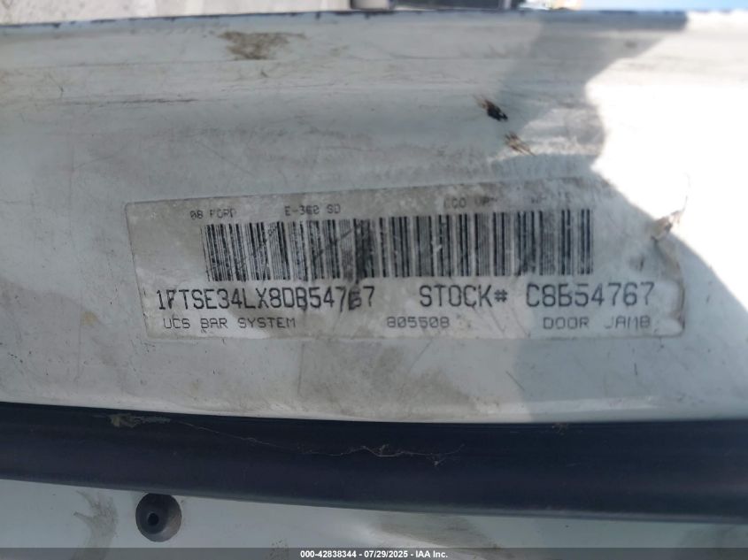 2008 Ford E-350 Super Duty Commercial/Recreational VIN: 1FTSE34LX8DB54767 Lot: 42838344