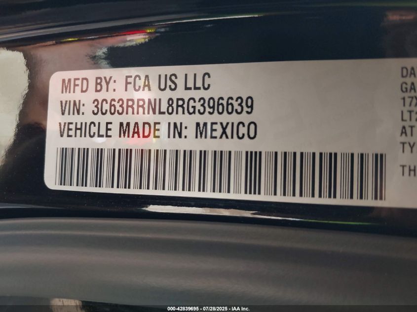 2024 Ram 3500 Limited Longhorn 4X4 6'4 Box VIN: 3C63RRNL8RG396639 Lot: 42839695