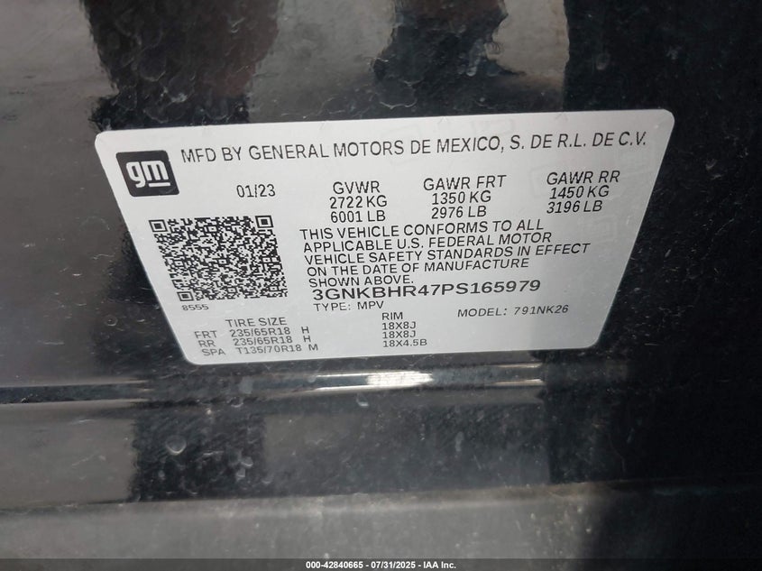 2023 CHEVROLET BLAZER AWD 2LT 3GNKBHR47PS165979