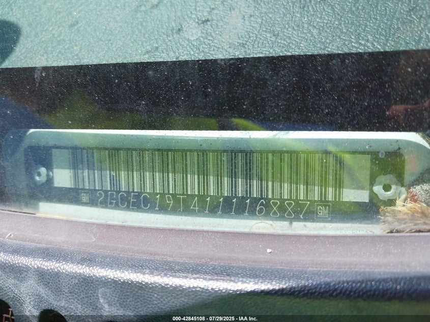 2001 Chevrolet Silverado 1500 Lt VIN: 2GCEC19T411116887 Lot: 42845108