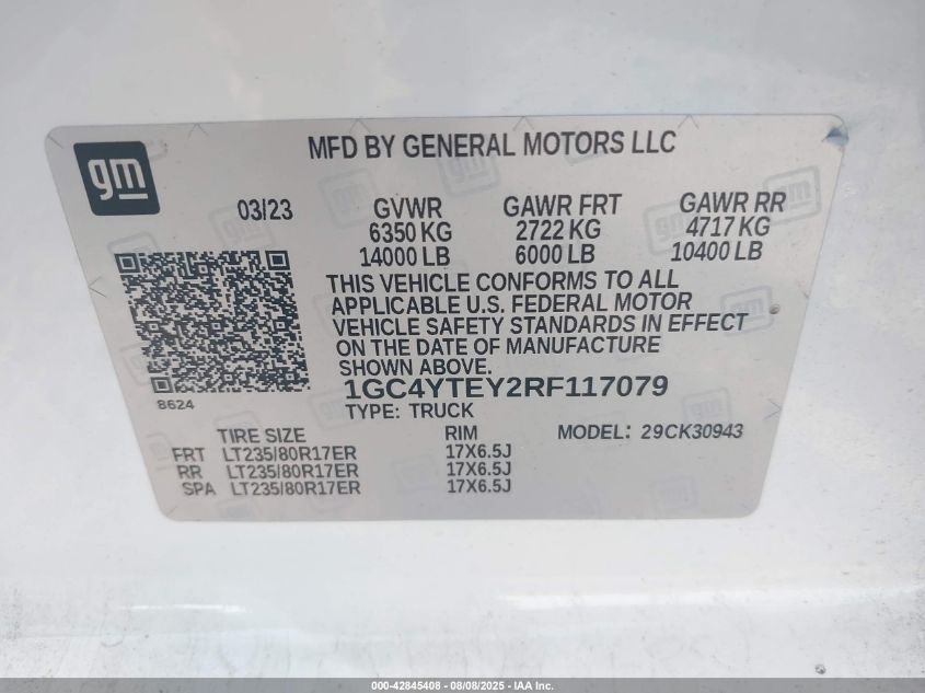 2024 Chevrolet Silverado - 1GC4YTEY2RF117079