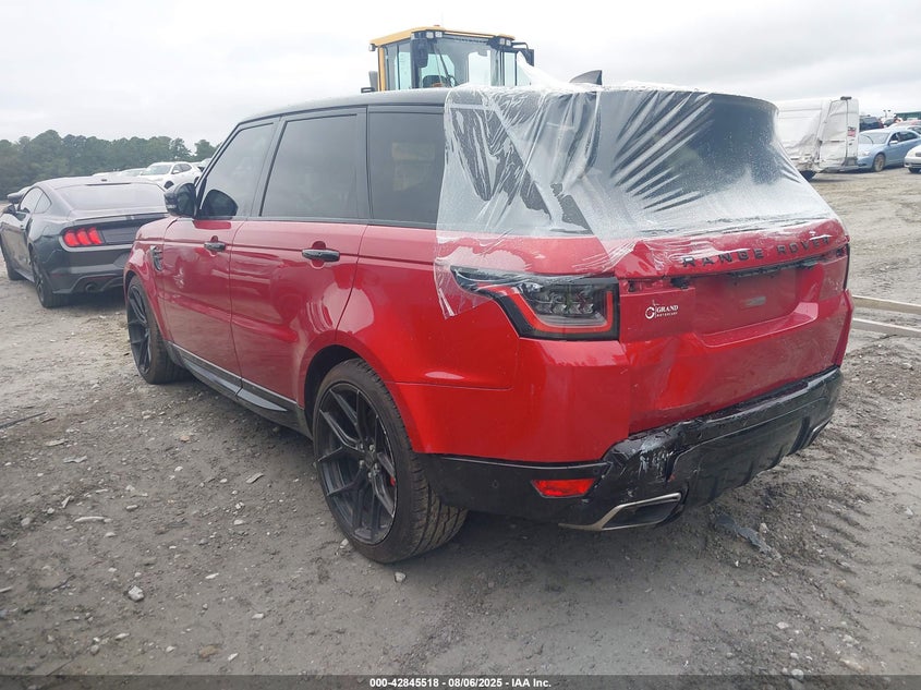 Vin: salwr2su1na210502, lot: 43339095, land rover range rover sport hse silver edition mhev 20223