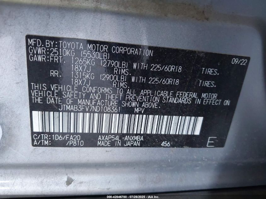 2022 Toyota RAV4 Prime - JTMAB3FV7ND108361