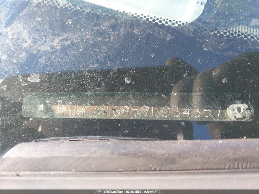 2007 Honda Civic Ex VIN: 1HGFA16857L034357 Lot: 42849681