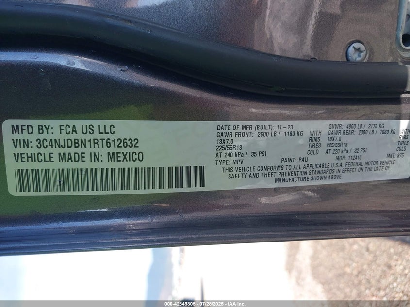 2024 JEEP COMPASS LATITUDE 4X4 - 3C4NJDBN1RT612632