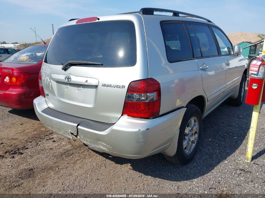 2006 Toyota Highlander V6 VIN: JTEEP21A160180808 Lot: 42850409