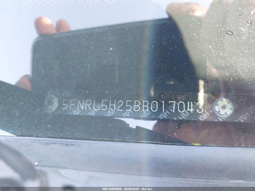 2011 Honda Odyssey Lx VIN: 5FNRL5H25BB017043 Lot: 42850658