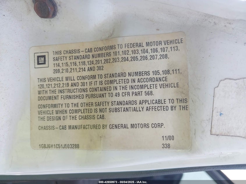 1GBJ6H1C51J503288 2001 CHEVROLET C/K photo no. 8