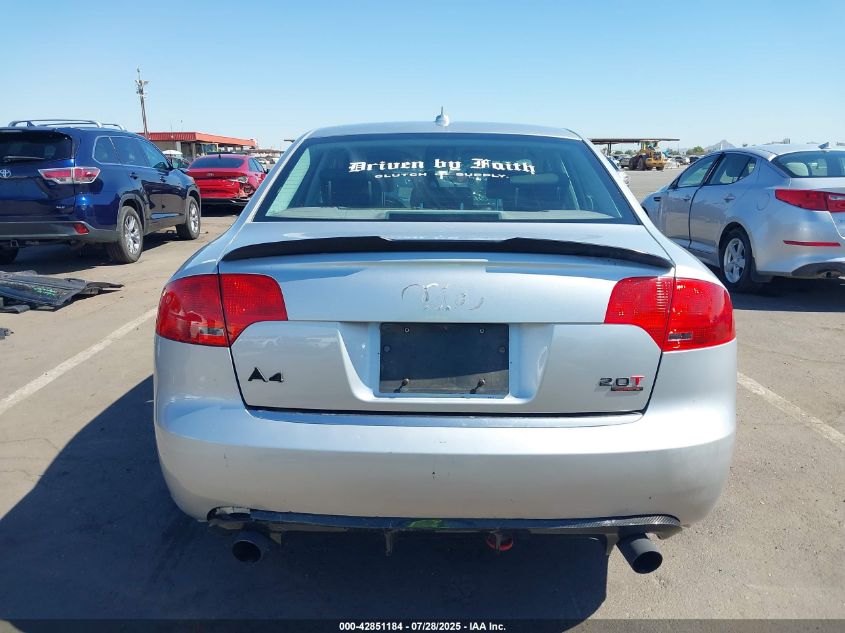 2008 Audi A4 2.0T VIN: WAUDF78E58A049268 Lot: 42851184