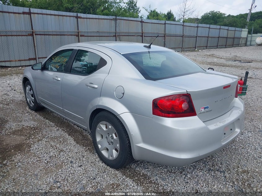 Vin: 1c3cdzab4cn330385, lot: 43346085, dodge avenger se 20123