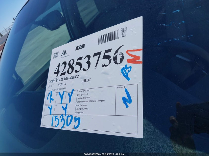 2018 HONDA PILOT EX-L - 5FNYF5H52JB026830