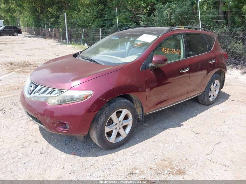 2010 Nissan Murano Sl VIN: JN8AZ1MW8AW119254 Lot: 42855659