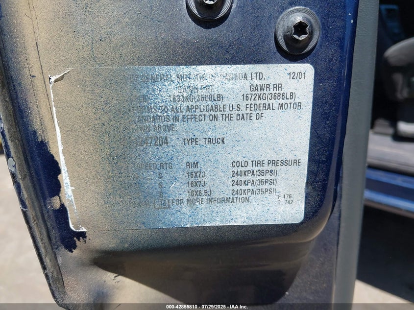 2002 Chevrolet Silverado 1500 Ls VIN: 2GCEC19V921247204 Lot: 42855810