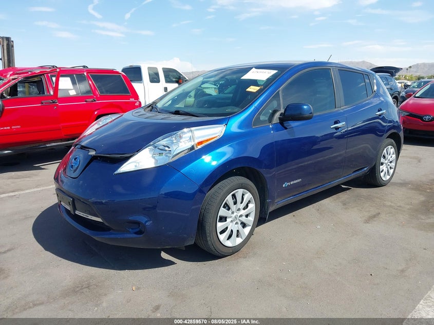2017 Nissan Leaf S Blue Lot 111042859570 Vin 1N4BZ0CPXHC311717