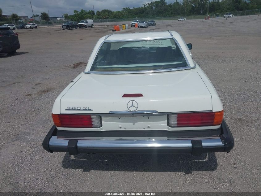 1984 Mercedes-Benz 380 Sl VIN: WDBBA45A7EA000334 Lot: 42862429