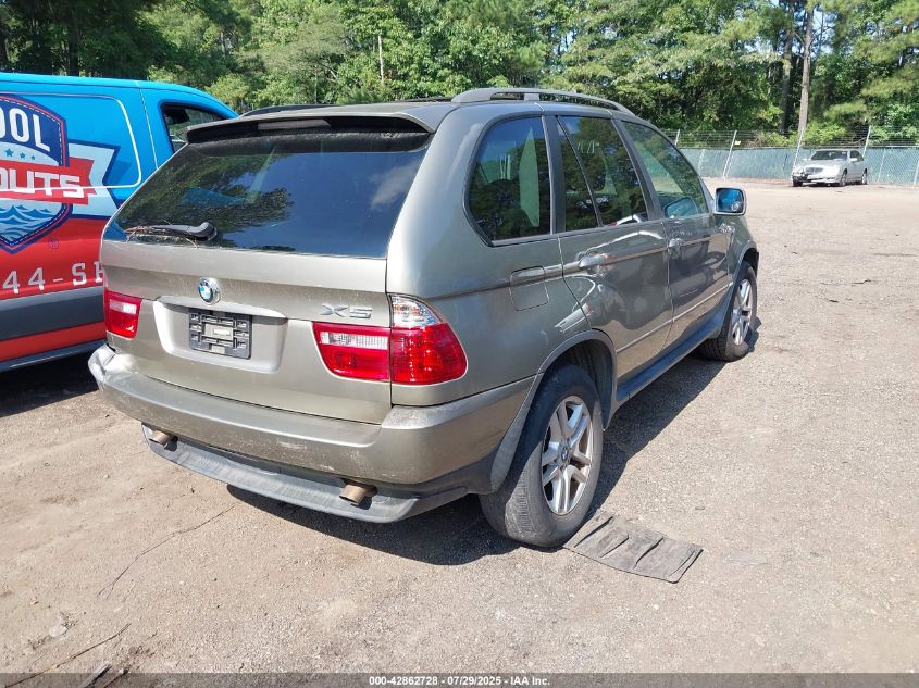 2005 BMW X5 3.0I VIN: 5UXFA13585LY04569 Lot: 42862728