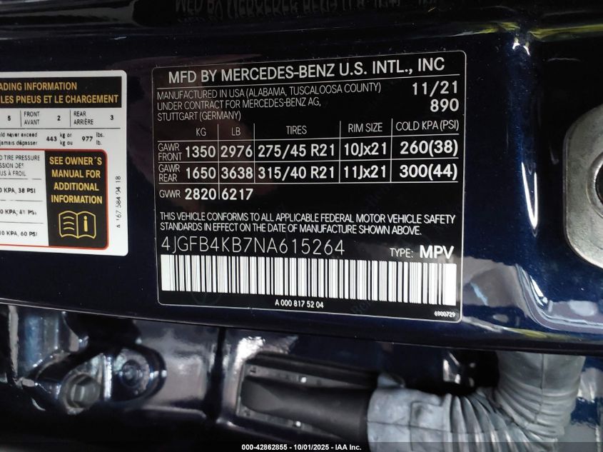 2022 Mercedes-Benz Gle 350 4Matic VIN: 4JGFB4KB7NA615264 Lot: 42862855