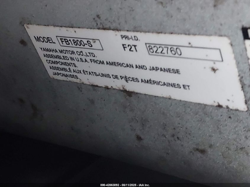 2017 Yamaha Waverunner VIN: YAMA9881C717 Lot: 42863092