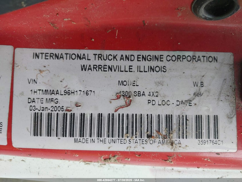 2006 International 4000 4300 VIN: 1HTMMAAL96H171671 Lot: 42864277