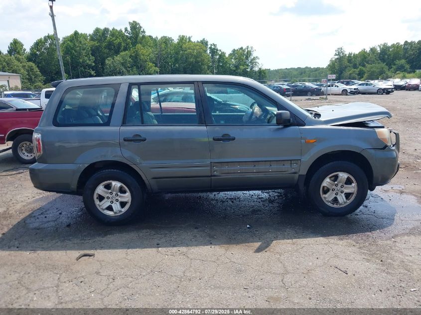 2007 Honda Pilot Lx VIN: 5FNYF18157B021068 Lot: 42864792