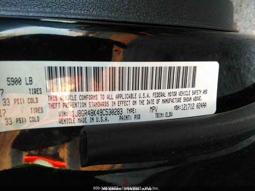 2009 Jeep Grand Cherokee Laredo VIN: 1J8GR48K49C530283 Lot: 42864990