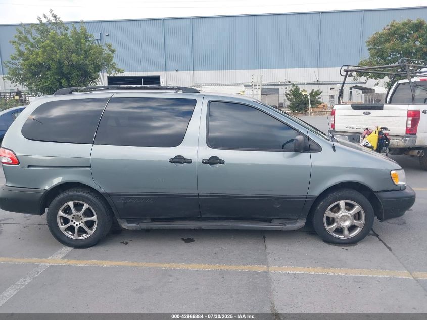 2000 Toyota Sienna Ce VIN: 4T3ZF19C2YU184342 Lot: 42866884
