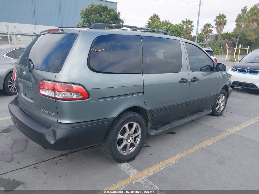 2000 Toyota Sienna Ce VIN: 4T3ZF19C2YU184342 Lot: 42866884