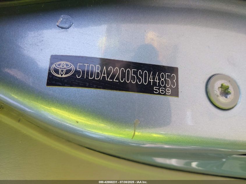 2005 Toyota Sienna Xle VIN: 5TDBA22C05S044853 Lot: 42868231