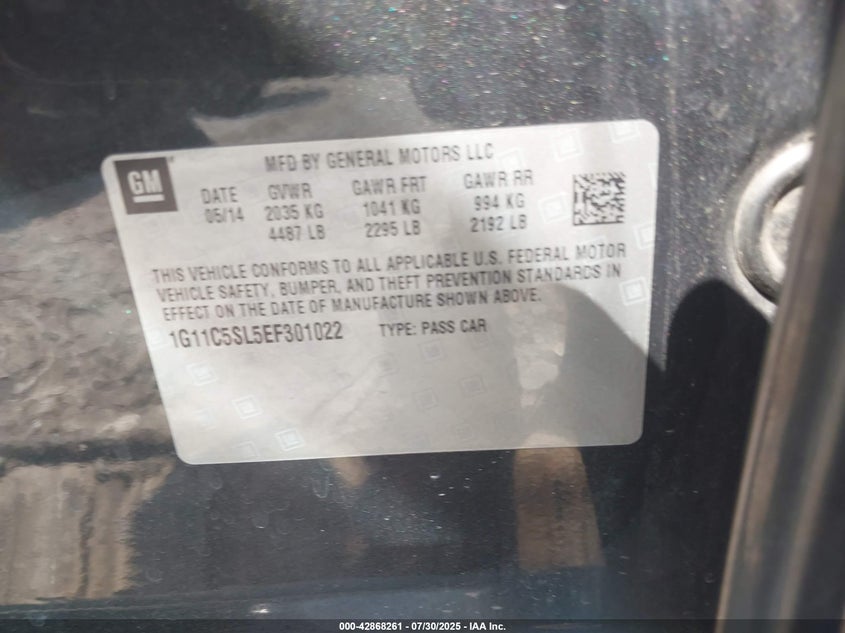 2014 CHEVROLET MALIBU 1LT - 1G11C5SL5EF301022