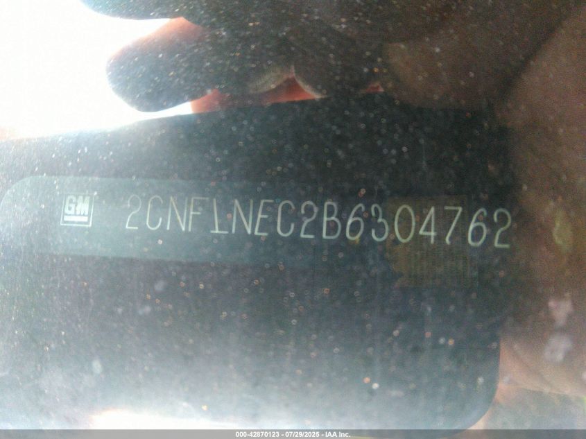 2011 Chevrolet Equinox 2Lt VIN: 2CNFLNEC2B6304762 Lot: 42870123