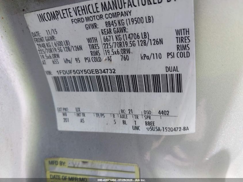 2016 Ford F-550 Chassis - 1FDUF5GY5GEB34732