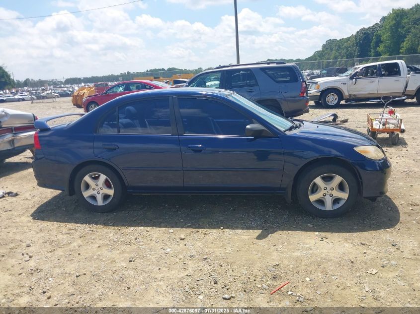 2005 Honda Civic Lx VIN: 2HGES16595H581365 Lot: 42876097